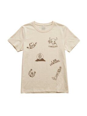 NWOT | "I AM COWGIRL" Western Graphic T-Shirt | Cream | Size Medium